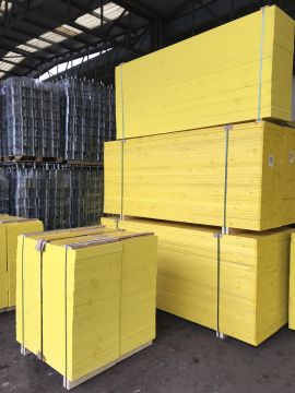 Yellow wooden reinforcement panels