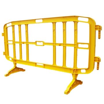 Yellow plastic barriers