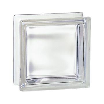 Ladrillo de vidrio mide 19x19x8 cm - Modelo "Liso transparente"