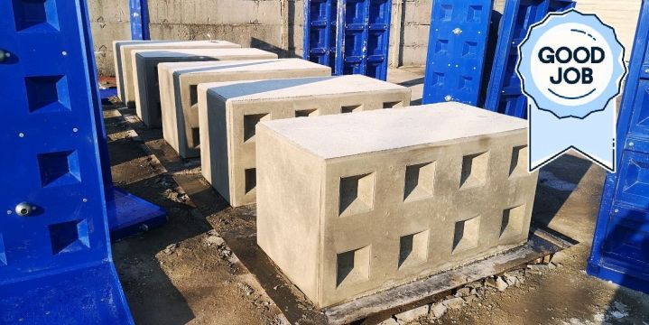BLUE MOLDS 1200-600-600 beton block mold